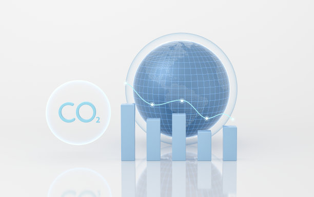 全球碳排放，3d渲染。图片下载
