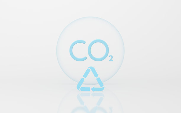 白色背景下的碳排放，3d渲染。图片下载