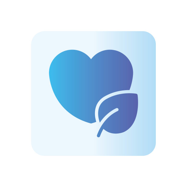 爱叶梯度图标孤立在白色背景图片下载