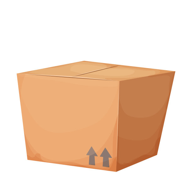 封闭的纸板箱卡通风格孤立在白色背景。礼物，惊喜或传递。运输包裹，包装纸箱，包装服务，。矢量图图片下载