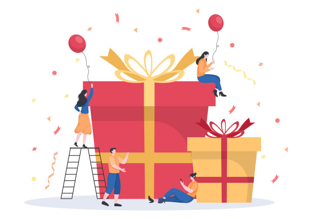 彩色包装的礼品盒丝带和五彩纸屑惊喜您的朋友为背景矢量插图图片下载