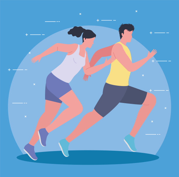 马拉松运动员夫妇图片下载