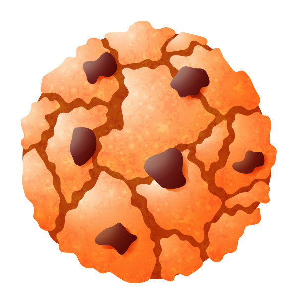 饼干与巧克力片矢量卡通饼干咬图片下载