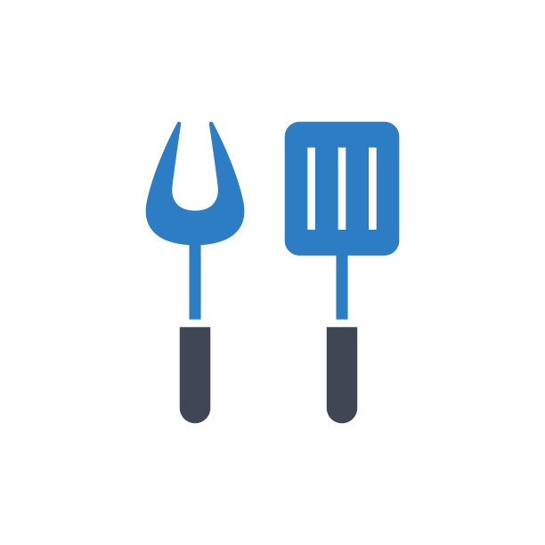 烹饪叉和锅铲图标图片下载