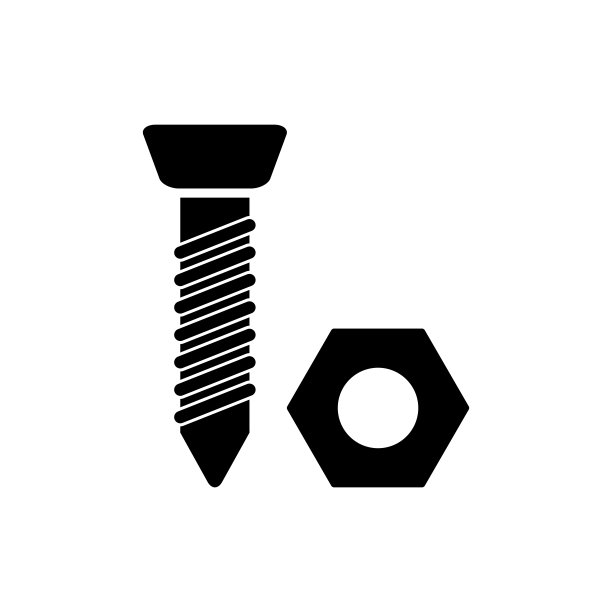 螺钉螺母和螺栓图标设计矢量模板插图图片下载
