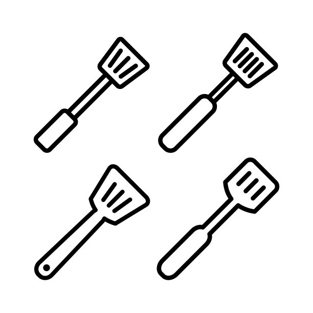 刮刀图标设计矢量模板插图图片下载