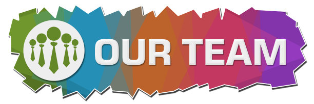 我们的团队彩色背景符号削减水平图片下载