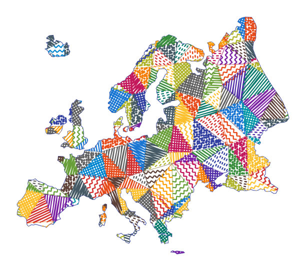 儿童风格的欧洲地图。图片下载