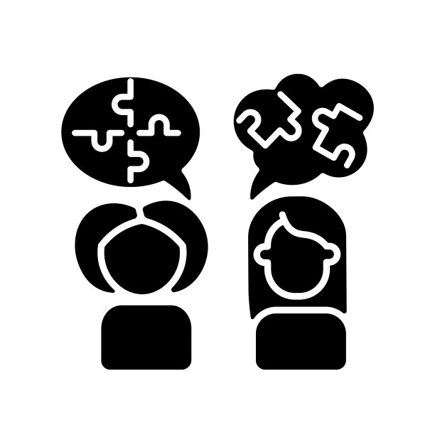心理治疗黑色字形图标图片下载