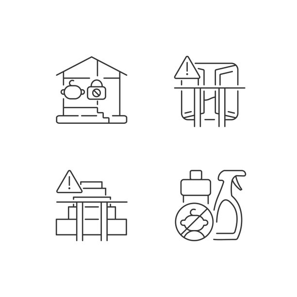 安全预防在家里设置线性图标图片下载