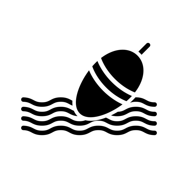 钓鱼浮动图标设计矢量模板插图图片下载