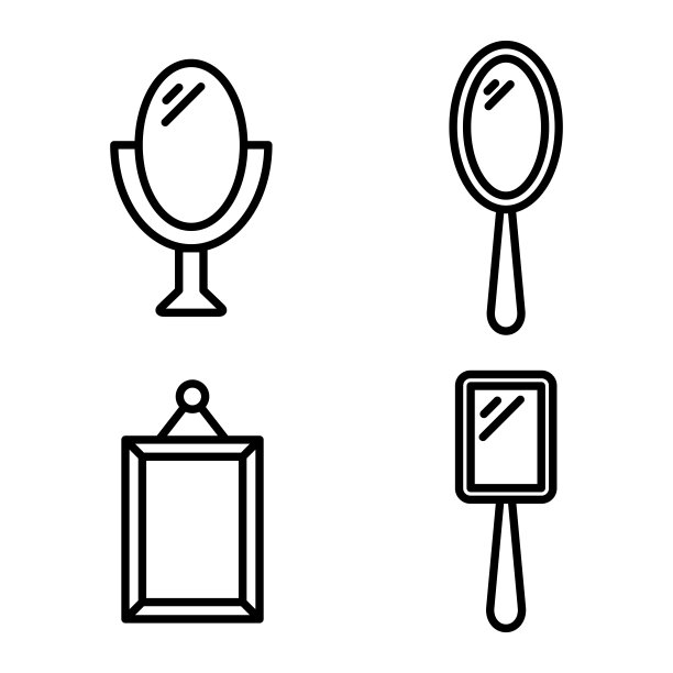 镜像图标设计矢量模板插图图片下载