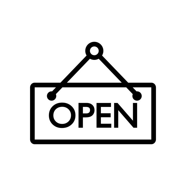 开放的标志图标。可编辑的中风。像素完美。移动和网络。设计矢量模板图片下载