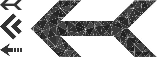 低多边形箭头左图标与类似的图标图片下载