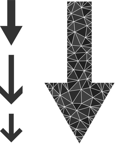 低多边形箭头向下图标与类似的图标图片下载