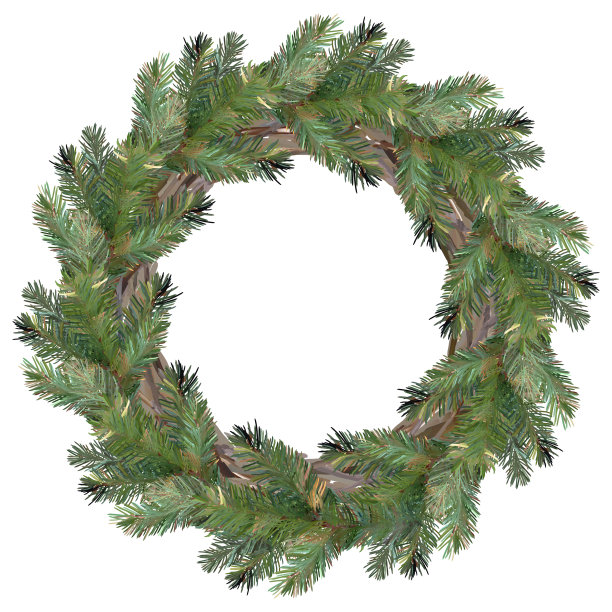 柳树和冷杉树枝编成的花环图片下载