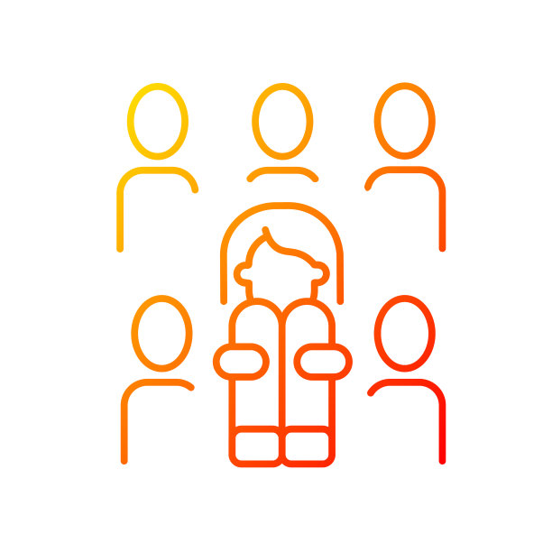 Enochlophobia梯度线性矢量图标图片下载