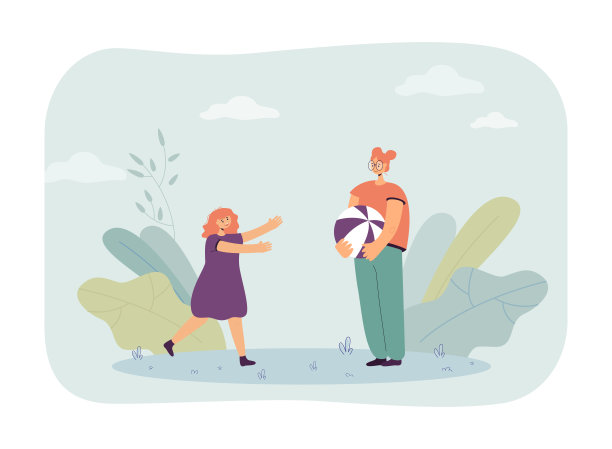 小女孩拿着球朝女主人公跑去图片下载