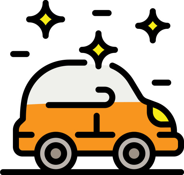 清洗后的汽车图标颜色轮廓图片下载