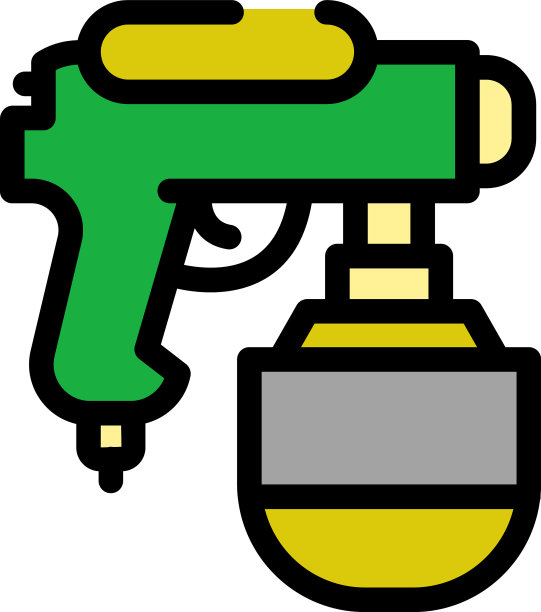 油漆手枪图标颜色轮廓图片下载