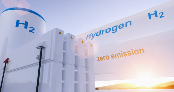 可再生氢能源生产——用于清洁电力、太阳能和风力涡轮机设施的氢气图片下载