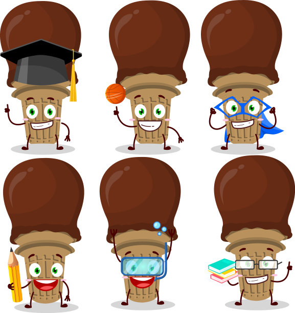 学生冰淇淋巧克力卡通图片下载