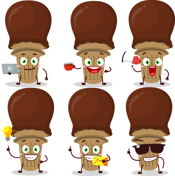 冰淇淋巧克力卡通人物图片下载