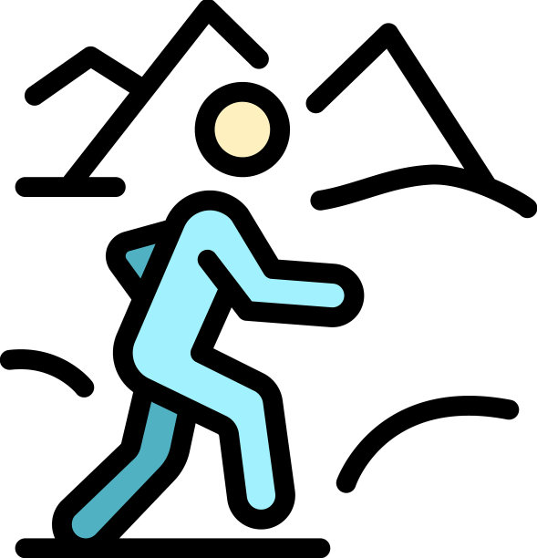 自然运行图标颜色轮廓图片下载