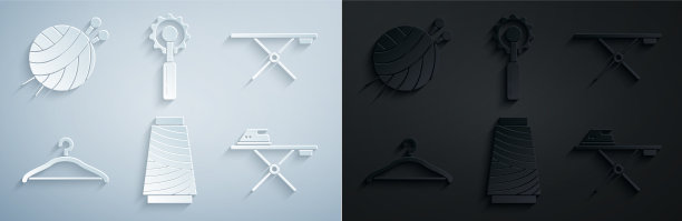 将缝纫线固定在线轴熨衣板衣架上图片下载