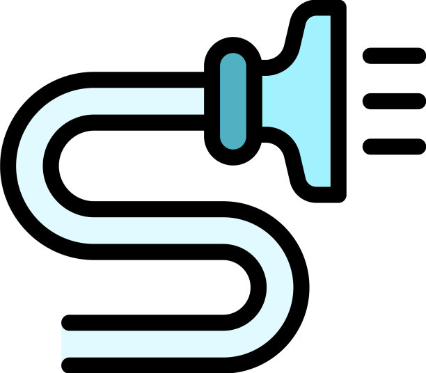 软管蒸汽清洁器图标颜色轮廓图片下载