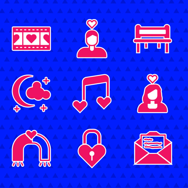 设置音乐的音符音调与心堡在一起图片下载