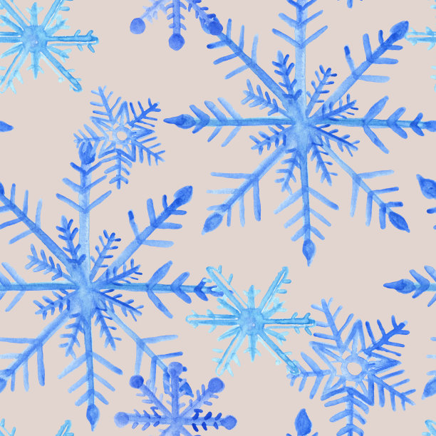无缝的图案与雪花在冬季蓝色和白色的颜色。无缝图案，礼品纸。图片下载