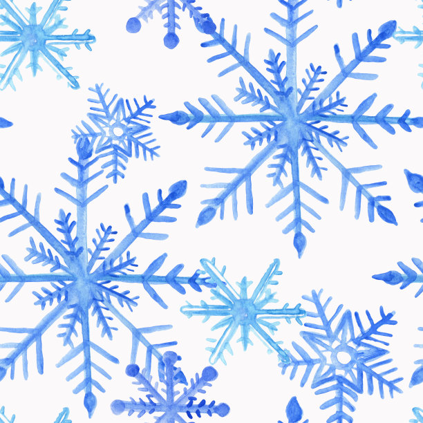 无缝的图案与雪花在冬季蓝色和白色的颜色。无缝图案，礼品纸。图片下载