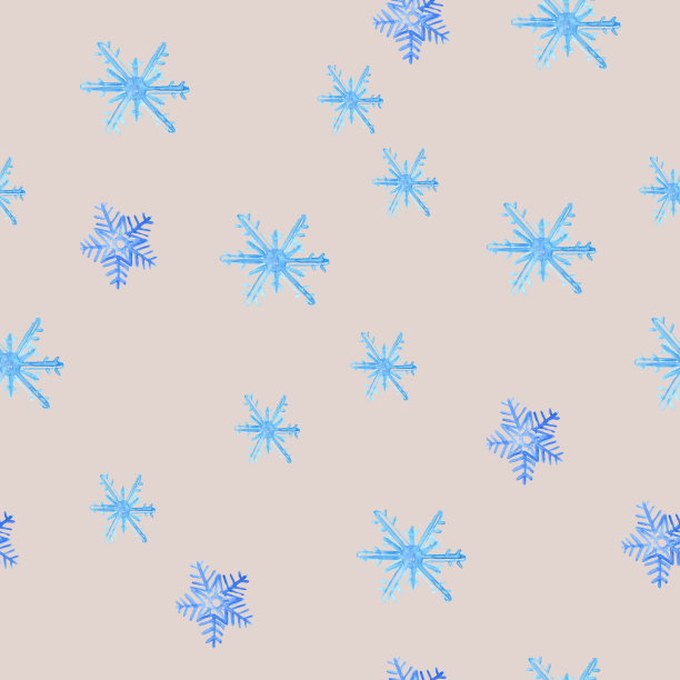 无缝的图案与雪花在冬季蓝色和白色的颜色。无缝图案，礼品纸。图片下载