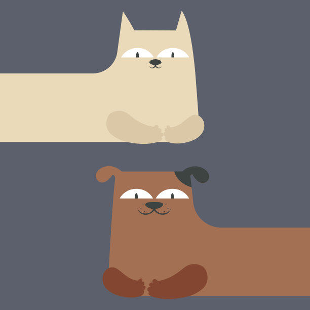 躺着的猫和狗图片下载