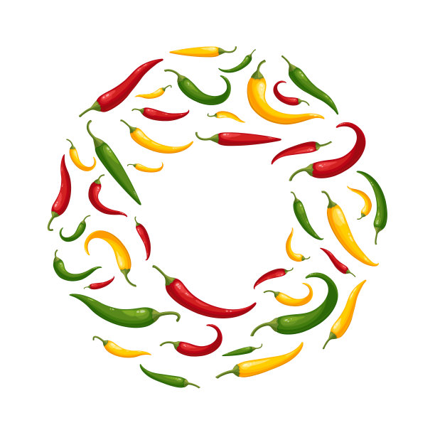 矢量插图的现实彩色的辣辣椒图片下载
