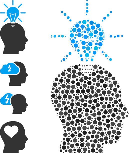 圆点天才灯泡马赛克的圆点和图片下载