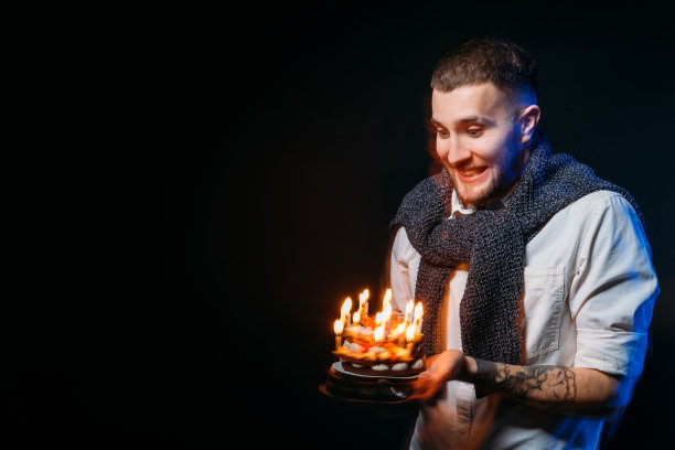 生日男人节日蛋糕庆祝有趣的聚会图片下载