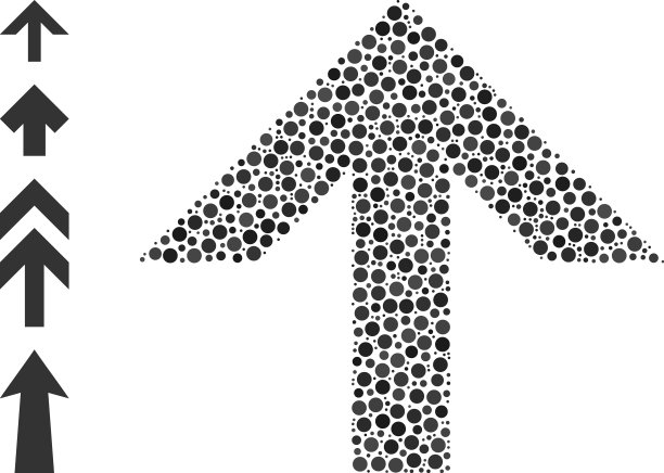 点箭头向上拼贴与圆点相似图片下载