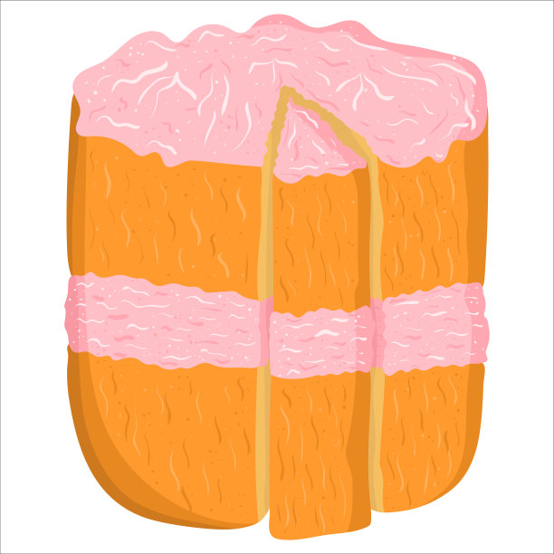 卡通插图蛋糕和奶油。矢量手绘图。图片下载