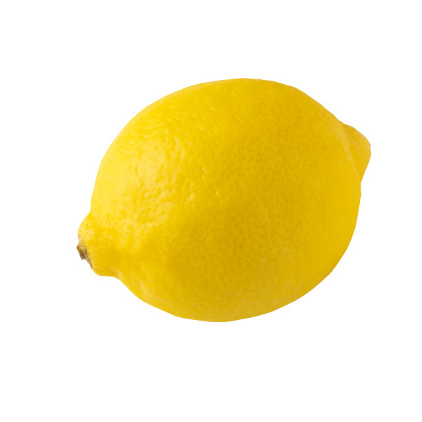 成熟的黄色柠檬果，在白色背景上分离图片下载