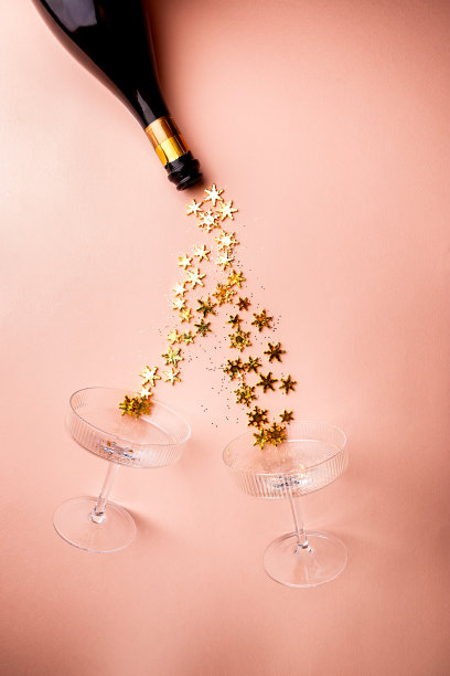 香槟酒瓶，俯视图图片下载
