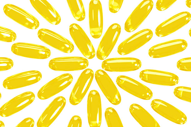 近距离旋转网格鱼油胶囊欧米茄3在白色背景上的3d渲染。高分辨率的产品。卫生保健的概念图片下载