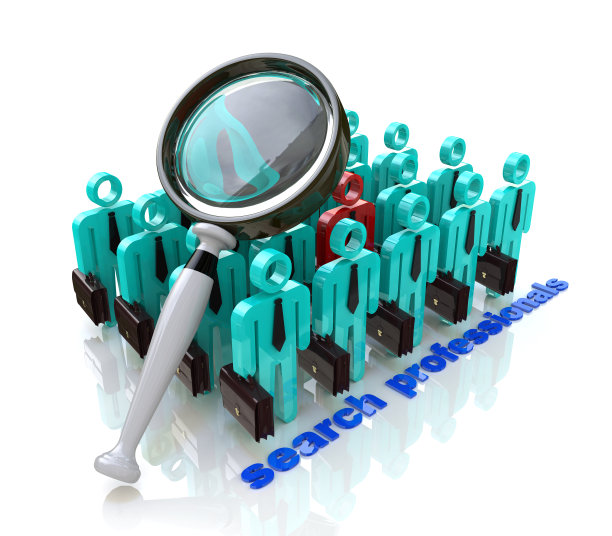 搜索专业人士。求职和职业选择的就业概念设计与企业和人相关的信息。三维演示图片下载