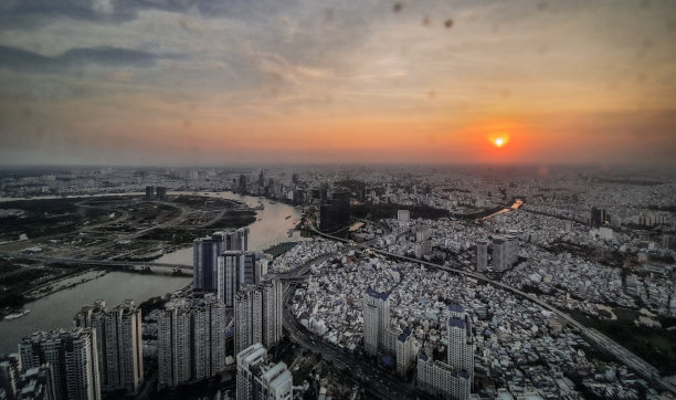 胡志明市天际线日落越南图片下载