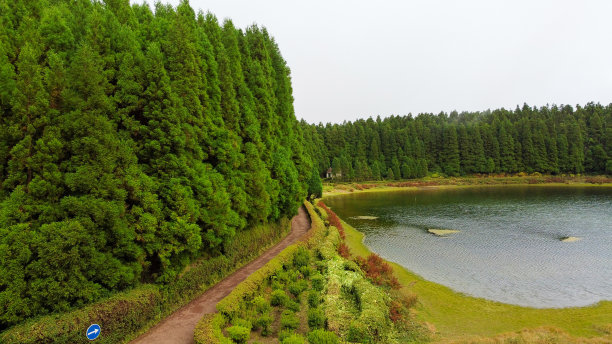 圣米格尔，火山湖的图片，野生热带森林图片下载