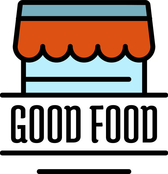 好的食品标志轮廓风格图片下载