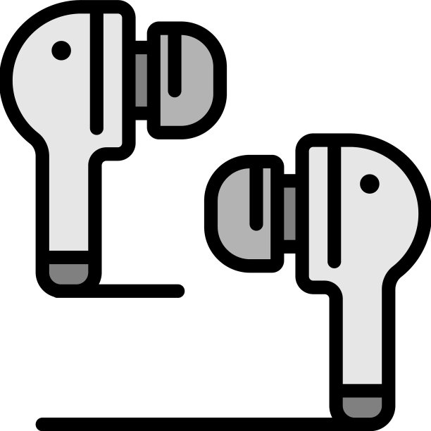 蓝牙耳机图标颜色轮廓图片下载