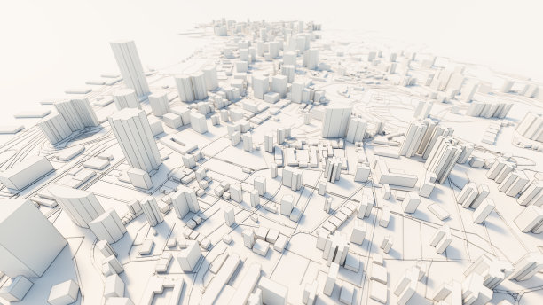 3d市中心白色商业中心图片下载