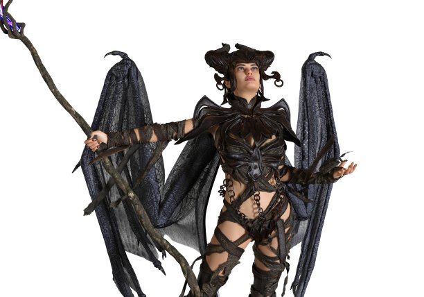 黑魔法皇后3d插图孤立在白色背景图片下载